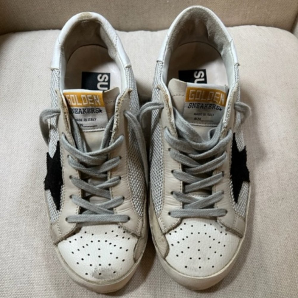 Only wore once- Golden Goose Superstar Low Rise Star Shoes with Mesh